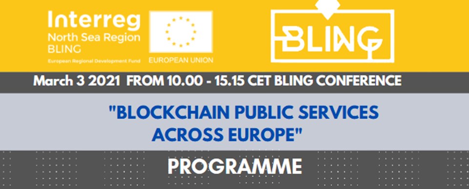 BLING midterm conference: Blockchain Public services across Europe event banner
